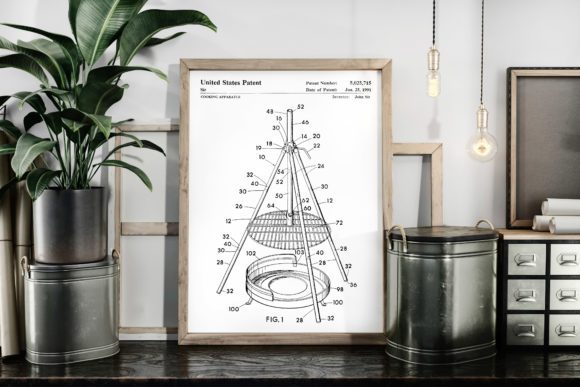 Download Campfire Tripod 1991 Patent Art Poster - 1991 Collection