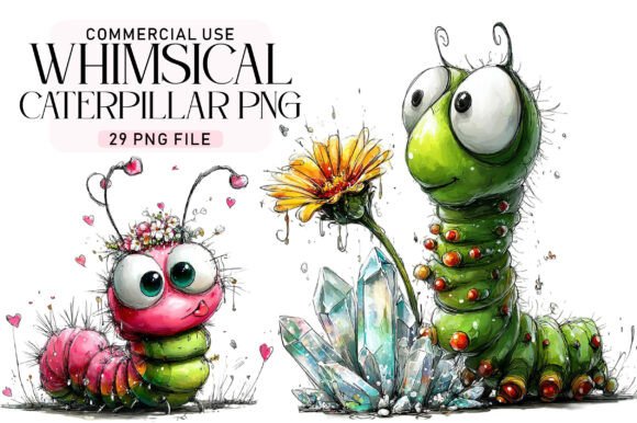 Download Cute Whimsical Caterpillar PNG Clipart - Cute Collection