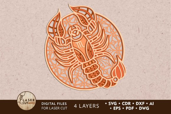 Download Scorpius Zodiac Wall Decoration Cut File - Wall decoration Collection