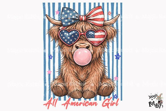 Download Cute Highland Cow USA PNG - Cute Collection