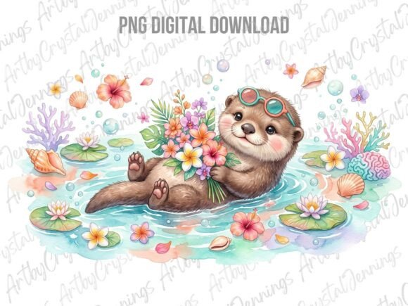 Download Cute Summer Otter Animal PNG - Premium Resources