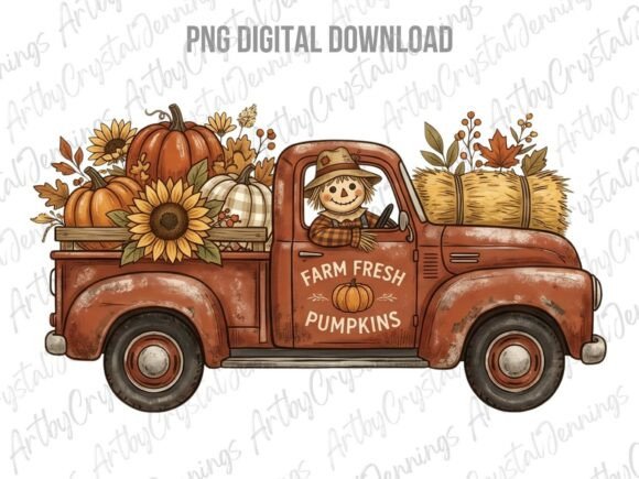 Download Fall Farm Fresh Pumpkins Truck PNG - Farm fresh Collection