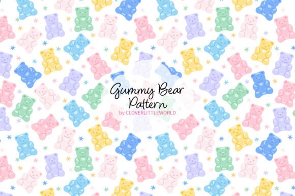 Download Cute Gummy Bear Candy Seamless Pattern - Cute Collection