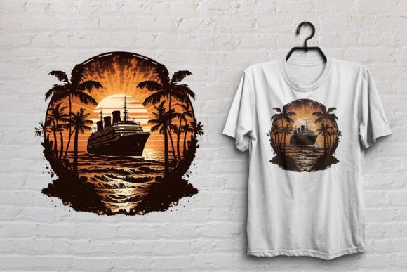 Download Cruise Ship Retro Vintage T Shirt Design - T shirt design Collection