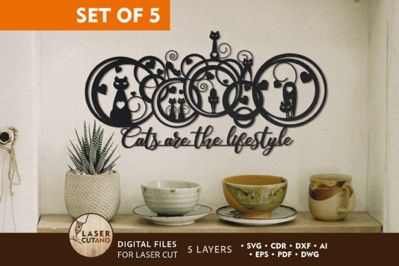Download CAT Wall Decoration, Wood and Paper Cut - Wall decoration Collection