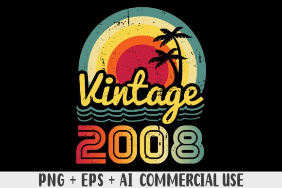 Download Vintage 2008 PNG Sublimation Design - 2008 Collection