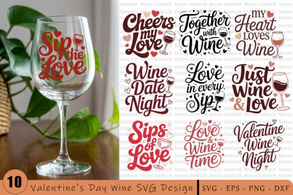 Download 10 Valentine Wine Quote SVG Bundle - Wine quote Collection