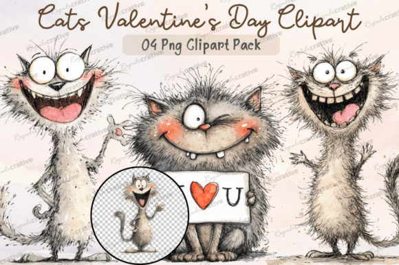 Download Cats Valentine's Day Clipart PNG, Cute - Cute Collection